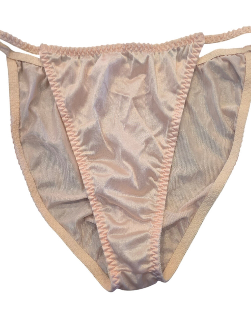 Vtg 1980s Alana Gale Intimates Womens Sz L Nylon High Waist Panty Light Pink